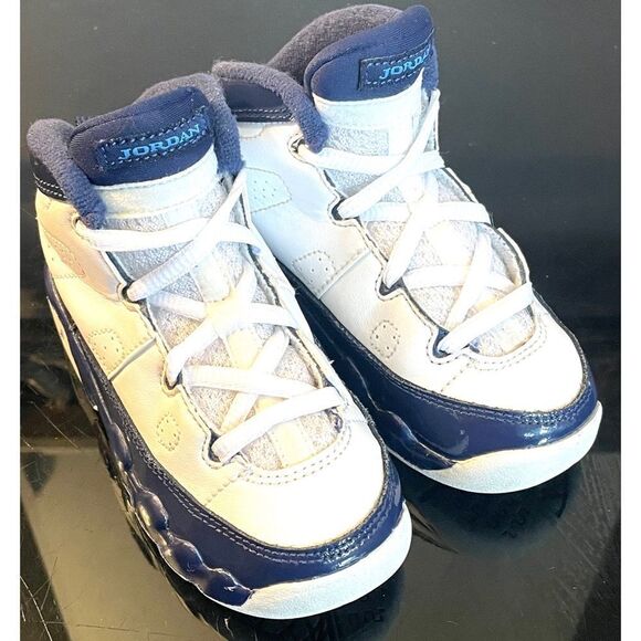 Air Jordan 9 IX Retro UNC White University Blue Shoes Toddler SZ 8C 401812 145 - Picture 1 of 11